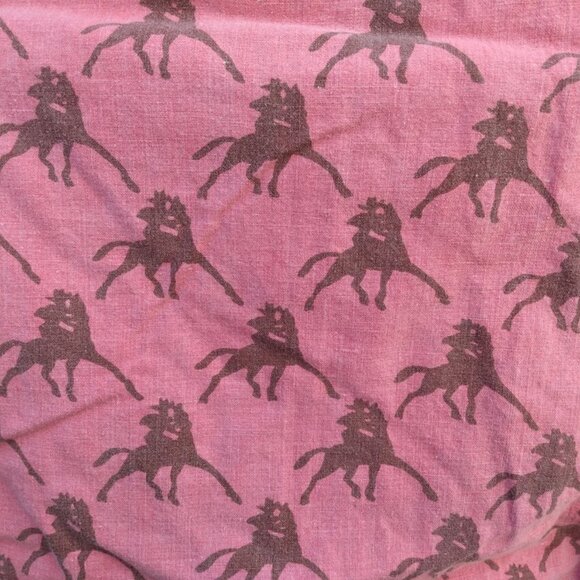 Vintage 80s Pink Cowboy Print Shirt 48" Chest Large Cotton Chambray - Picture 6 of 10